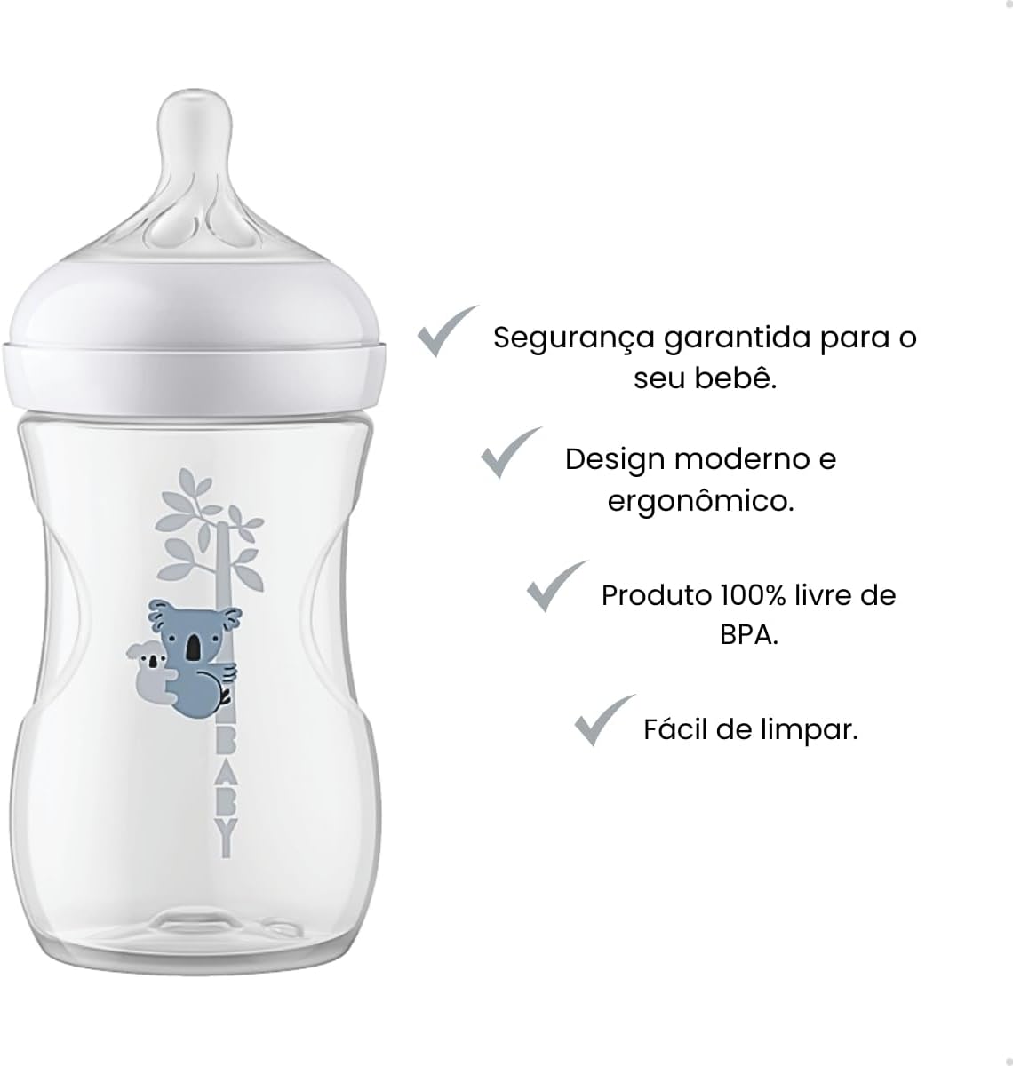 Kit Mamadeira Philips Avent Pétala 260ml Estampa Animais 2 Un 7 Kit Mamadeira Philips Avent Pétala 260ml Estampa Animais 2 Un - Imagem 7