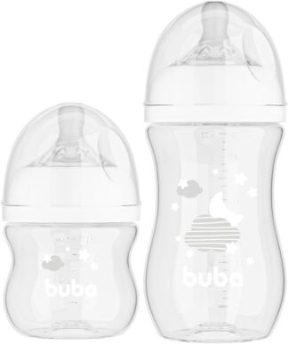 Kit 2 Mamadeiras Buba Easy Flow Anticólica Nuvem 120 e 270ml