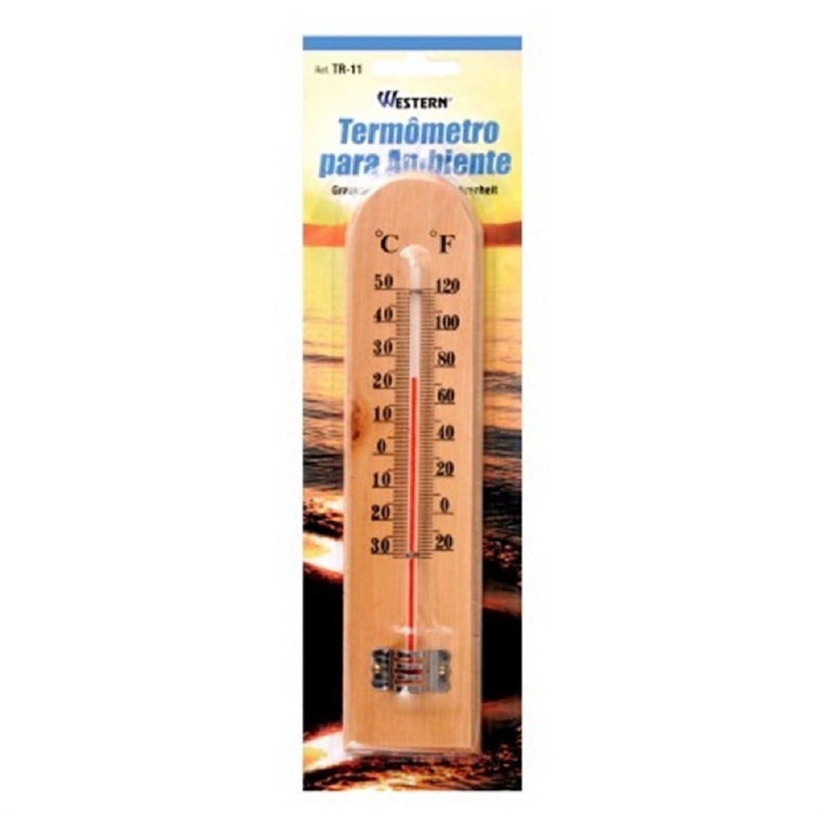 Termômetro de Parede em Madeira para Ambientes Internos Externos 1 Termômetro de Parede em Madeira para Ambientes Internos Externos