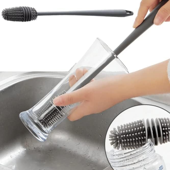 Kit 2 Escovas Silicone para Mamadeiras e Copos com Alça Longa 6 Kit 2 Escovas Silicone para Mamadeiras e Copos com Alça Longa - Imagem 6