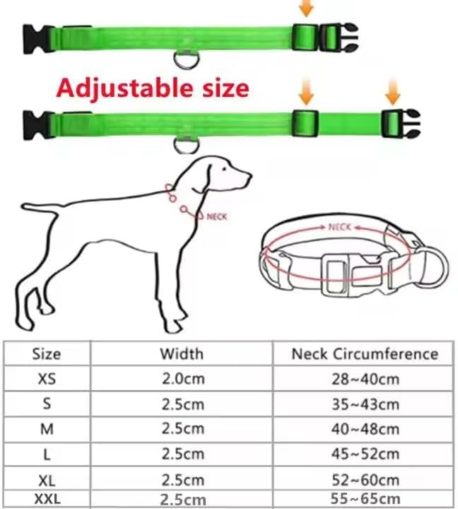 Coleira LED para Cães Recarregável Ajustável Azul Tamanho G 6 Coleira LED para Cães Recarregável Ajustável Azul Tamanho G - Imagem 6