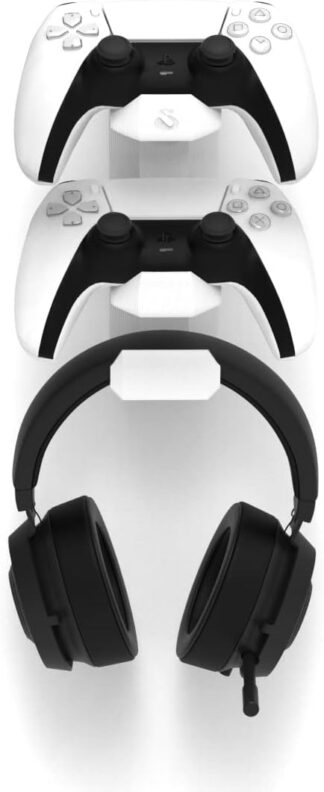 Suporte 2 Controles Playstation 5 e Headset de Parede Sculpy