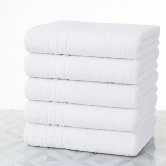 Kit 5 Toalhas Banho Toalhas Groh Felpuda Algodão Hotel Branco