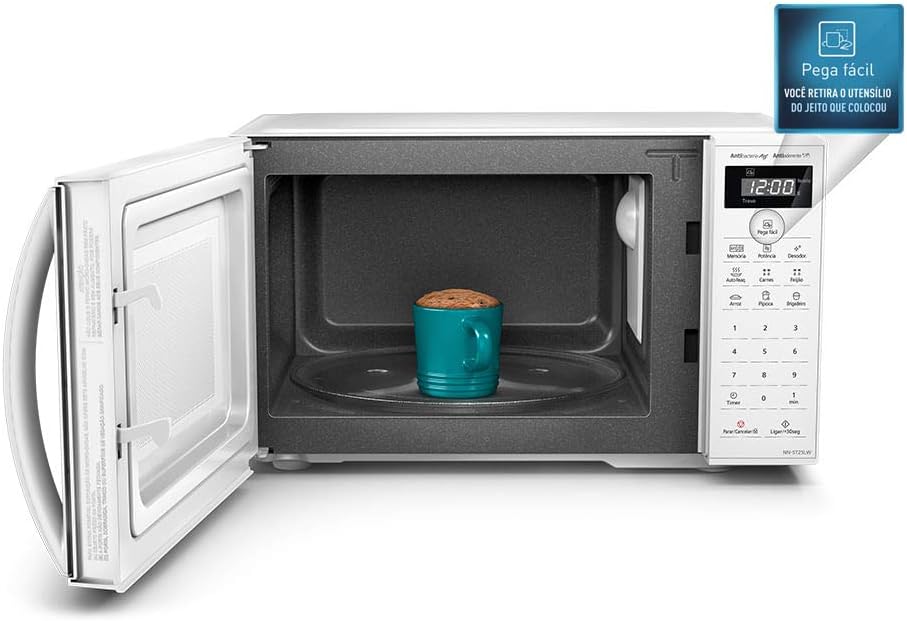 Micro-ondas Panasonic NN-ST25LWRUN 21L Branco 127V Revestimento Antiaderente 5 Micro-ondas Panasonic NN-ST25LWRUN 21L Branco 127V Revestimento Antiaderente - Imagem 5