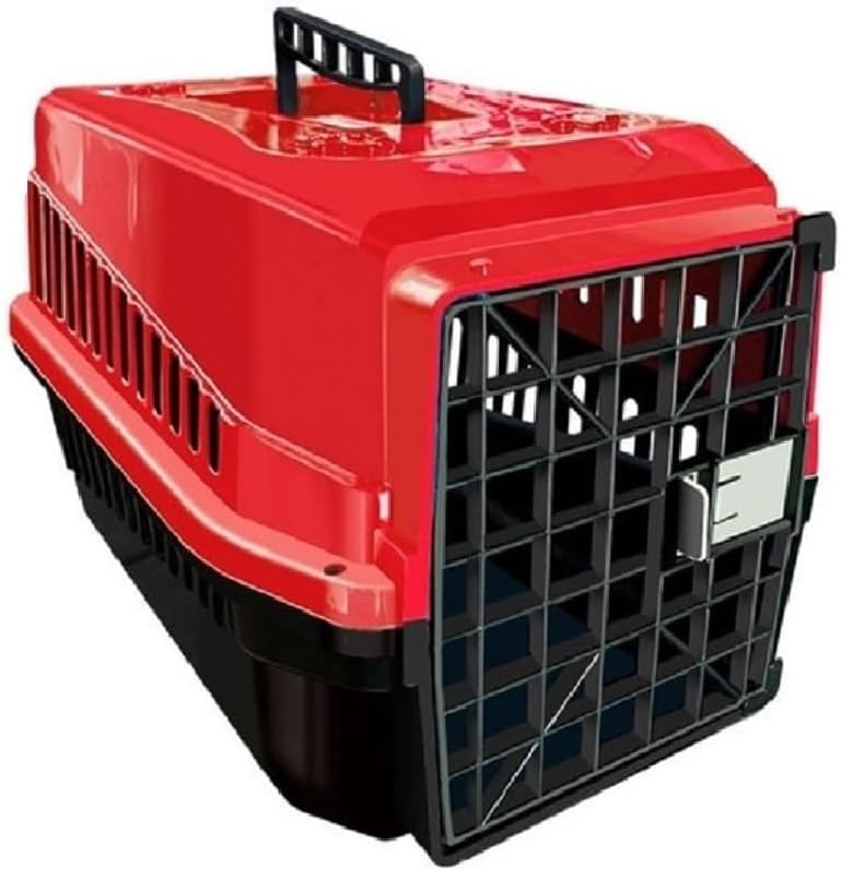 Caixa de Transporte para Cães e Gatos N3 Vermelha até 7kg 1 Caixa de Transporte para Cães e Gatos N3 Vermelha até 7kg