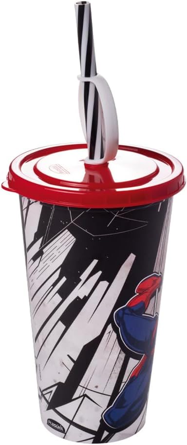Copo com Canudo Homem-Aranha Plasútil 500ml Modelo 017443-5796 4 Copo com Canudo Homem-Aranha Plasútil 500ml Modelo 017443-5796 - Imagem 4