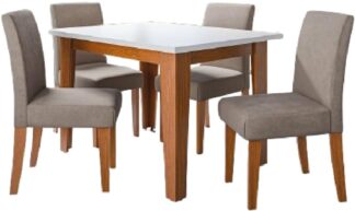 Conjunto Sala de Jantar Dobuê Miami 1,20m 4 Cadeiras Trieste