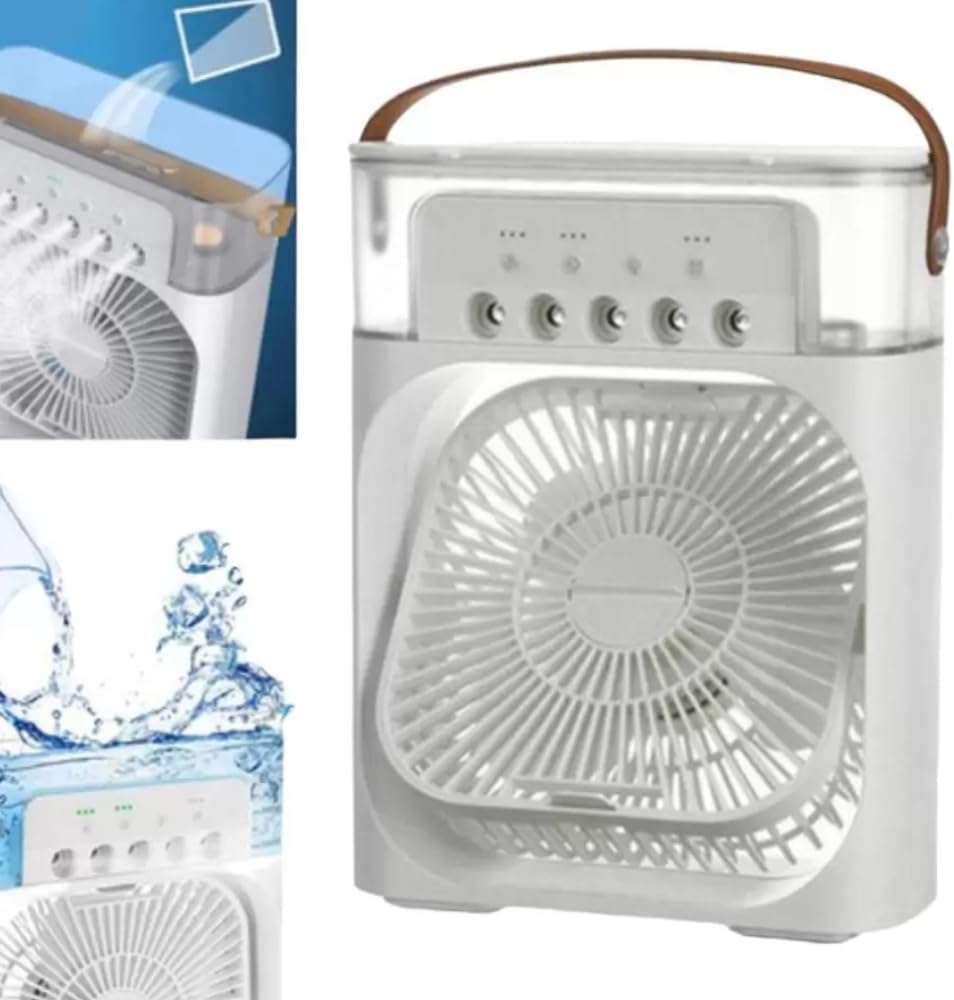 Mini Ventilador Portátil Umidificador Ar Condicionado 3 Velocidades 8 Mini Ventilador Portátil Umidificador Ar Condicionado 3 Velocidades - Imagem 8
