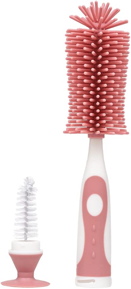 Escova para Mamadeira Buba Silicone Rosa com Limpador de Bicos 6 Escova para Mamadeira Buba Silicone Rosa com Limpador de Bicos - Imagem 6