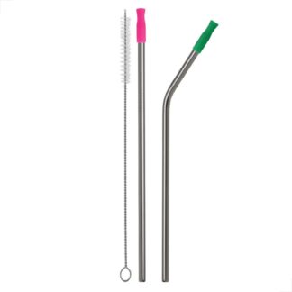 Kit Canudo Inox Genérico KITCAN01 Reutilizável 3 Peças 21cm