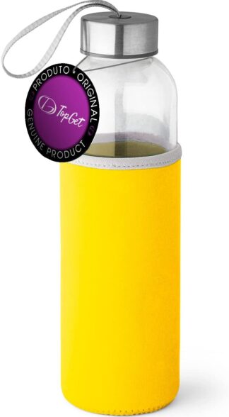 Garrafa de Vidro TopGet 520ml Soft com Capa Protetora Amarela