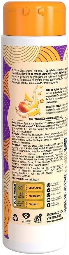Condicionador Salon Line SOS Cachos Óleo de Manga 300ml 3 Condicionador Salon Line SOS Cachos Óleo de Manga 300ml - Imagem 3