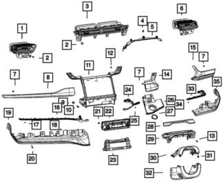 Acabamento do Bisel Mopar Peça Original de Reposição Automotiva
