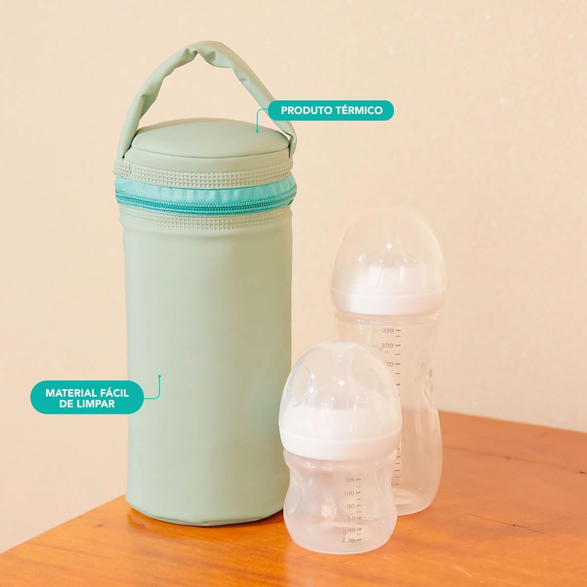 Porta Mamadeira Térmico Impermeável 1 Litro para Bebê Azul 4 Porta Mamadeira Térmico Impermeável 1 Litro para Bebê Azul - Imagem 4
