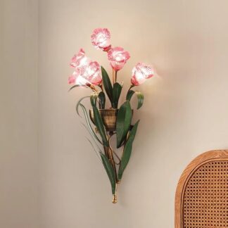 Arandela SSNAINIU Flor Vintage Luminária de Parede Retro