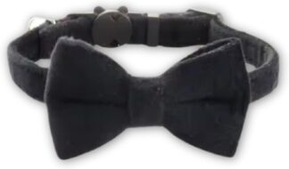 Coleira de Veludo para Cães e Gatos com Gravata e Sininho