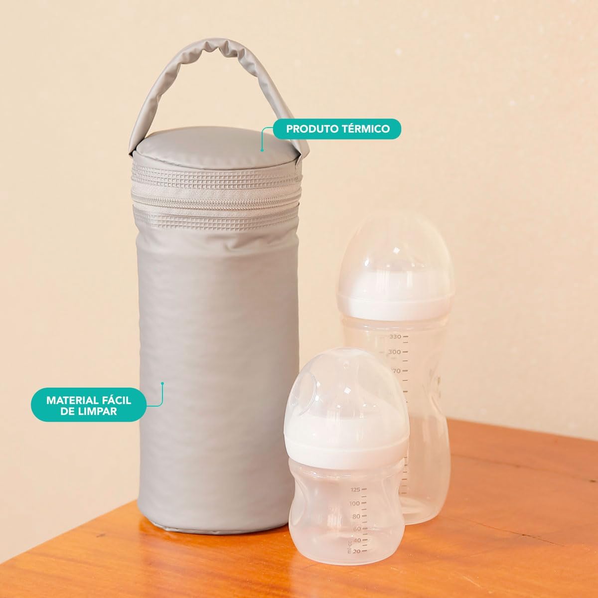 Porta Mamadeira Térmico Impermeável 1 Litro para Bebê Azul 4 Porta Mamadeira Térmico Impermeável 1 Litro para Bebê Azul - Imagem 4