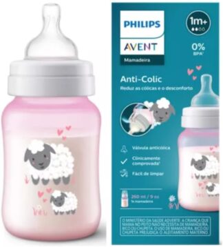 Mamadeira Philips Avent Anti-colic 260ml Rosa Anticolica