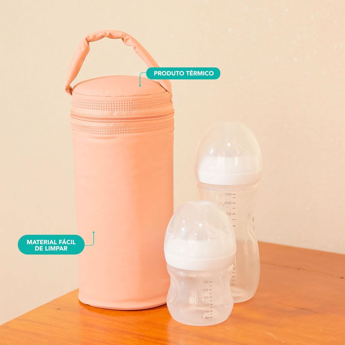 Porta Mamadeira Térmico Impermeável 1 Litro para Bebê Azul 4 Porta Mamadeira Térmico Impermeável 1 Litro para Bebê Azul - Imagem 4