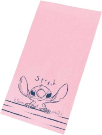 Toalha de Banho Lepper Stitch Felpuda em Algodão Rosa Macia