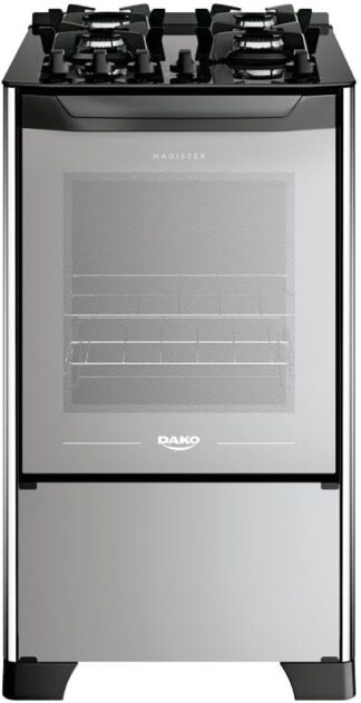 Fogão 4 Bocas Dako Magister Style Mesa de Vidro Bivolt Preto