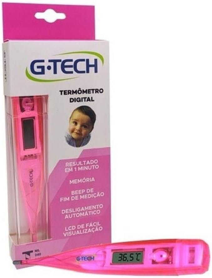 Termômetro Digital G-Tech Rosa Clínico com Alarme de Febre 3 Termômetro Digital G-Tech Rosa Clínico com Alarme de Febre - Imagem 3