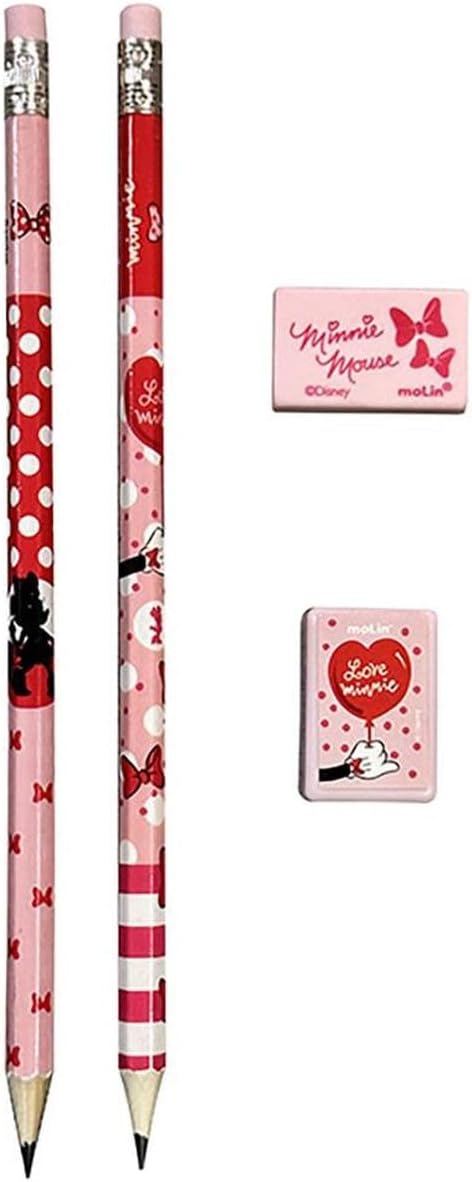 Kit Escolar Minnie Molin com 2 Lapis Apontador e Borracha 3 Kit Escolar Minnie Molin com 2 Lapis Apontador e Borracha - Imagem 3