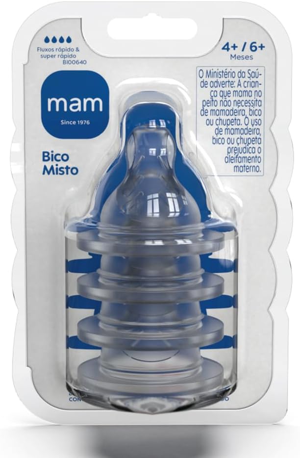 Kit 4 Bicos MAM Misto Fluxo Rápido e Super Rápido para Mamadeira 5 Kit 4 Bicos MAM Misto Fluxo Rápido e Super Rápido para Mamadeira - Imagem 5