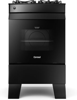 Fogão 4 Bocas Consul CFO4VCE Preto com Mesa de Vidro Temperado
