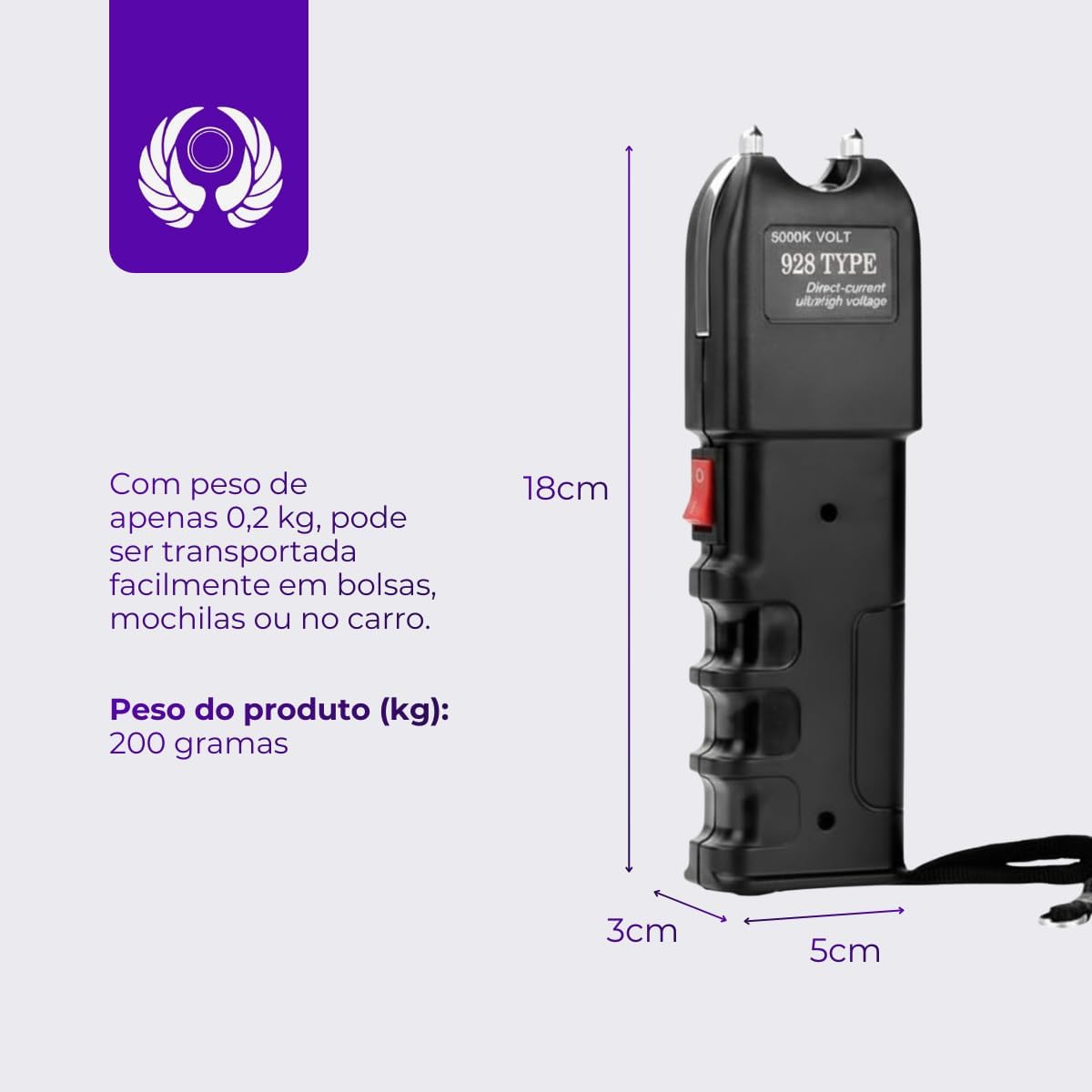 Lanterna Tática 2 em 1 LED e Autodefesa Recarregável Bivolt 2 Lanterna Tática 2 em 1 LED e Autodefesa Recarregável Bivolt - Imagem 2