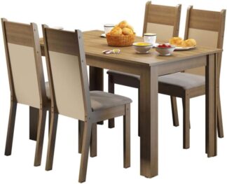 Conjunto Sala de Jantar Madesa Havana Mesa Retangular 4 Cadeiras