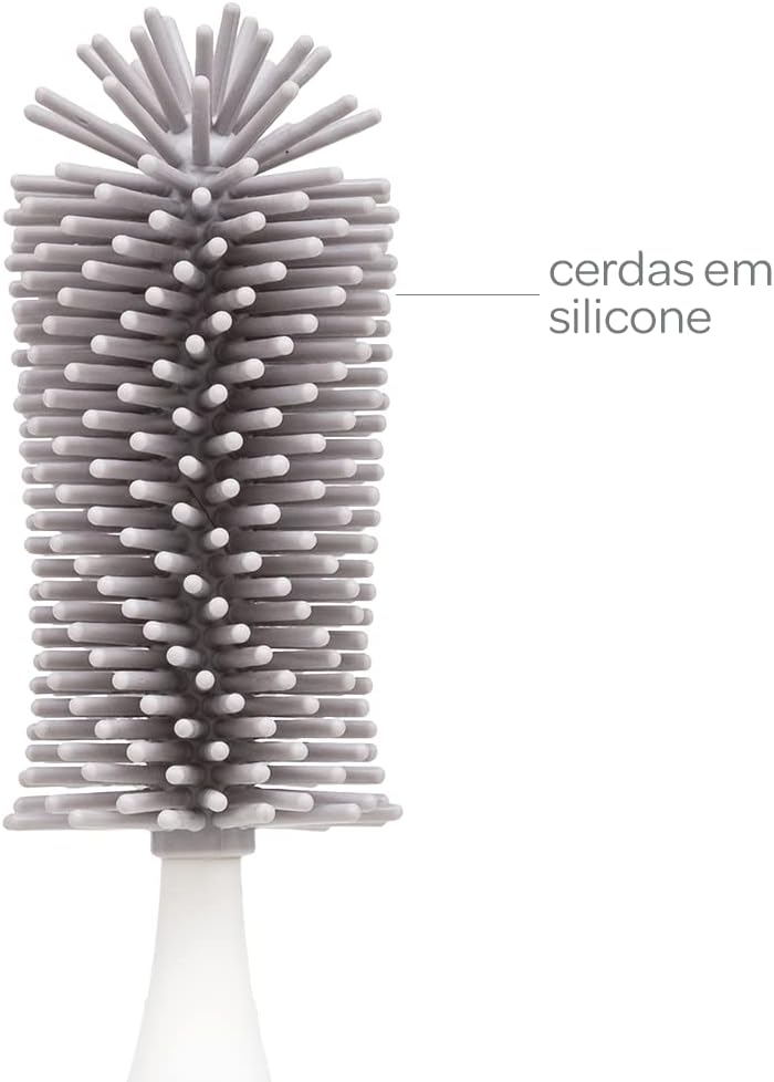 Escova para Mamadeira Buba Silicone Cinza Limpeza Eficiente 3 Escova para Mamadeira Buba Silicone Cinza Limpeza Eficiente - Imagem 3
