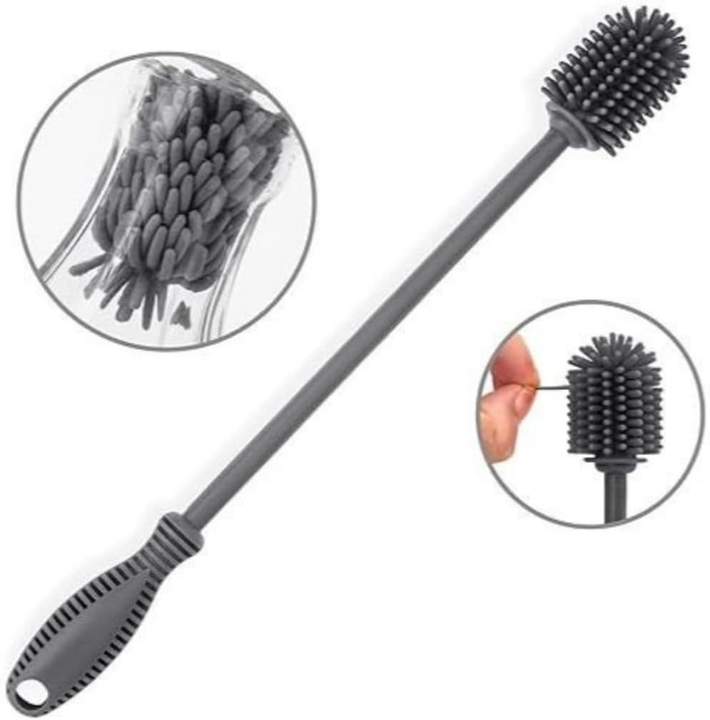 Kit 2 Escovas de Silicone Limpador de Garrafas e Mamadeiras 7 Kit 2 Escovas de Silicone Limpador de Garrafas e Mamadeiras - Imagem 7