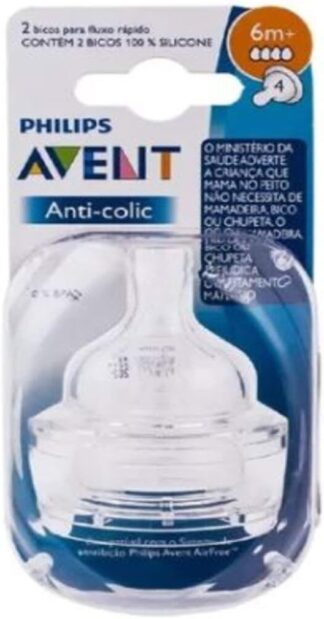 Bico Mamadeira Philips Avent Número 4 Anticólica Silicone