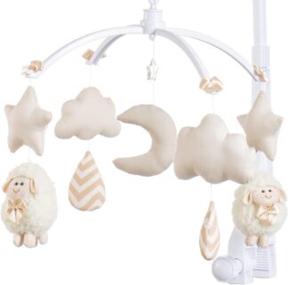 Móbile para Berço Sleep Baby Musical e Giratório Ovelha Bege