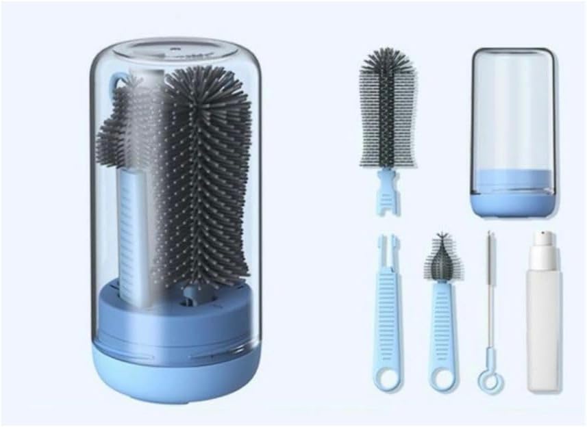Kit Escova 4 em 1 para Limpeza de Mamadeiras e Garrafas Azul 1 Kit Escova 4 em 1 para Limpeza de Mamadeiras e Garrafas Azul