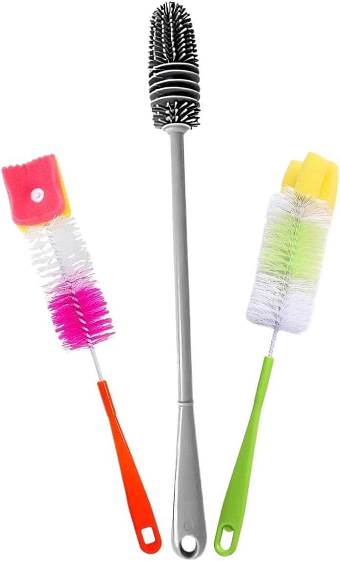 Kit 3 Escovas SYMEON para Lavar Copos Mamadeiras e Garrafas 1 Kit 3 Escovas SYMEON para Lavar Copos Mamadeiras e Garrafas