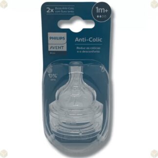 Kit de Bicos Anti-Colic Philips Avent T2 1m+ Silicone 2 Unidades