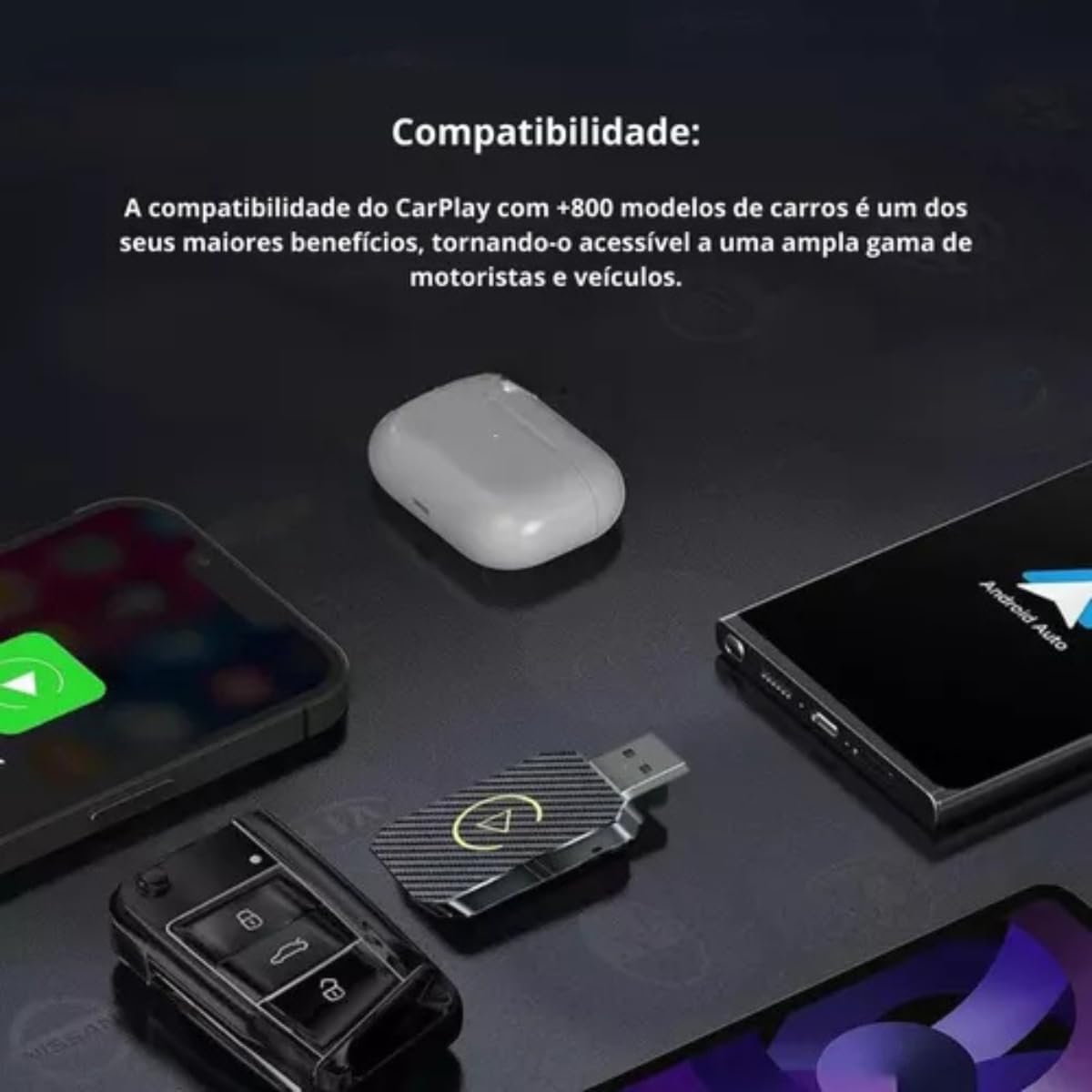 Adaptador CarPlay Android Auto Sem Fio Generico Carplay 2-em-1 5 Adaptador CarPlay Android Auto Sem Fio Generico Carplay 2-em-1 - Imagem 5