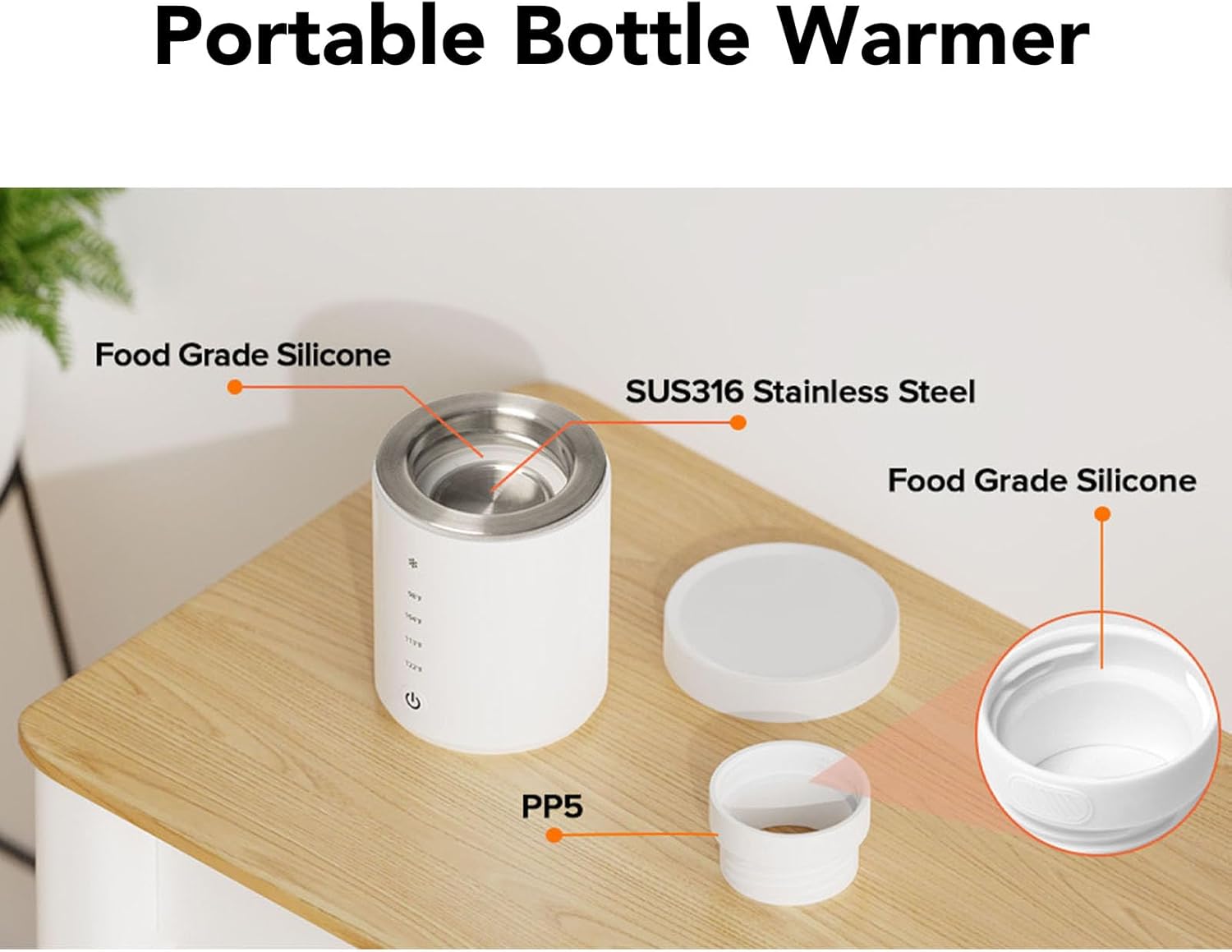 Aquecedor de Mamadeira Depisuta Portátil Recarregável Viagem 2 Aquecedor de Mamadeira Depisuta Portátil Recarregável Viagem - Imagem 2