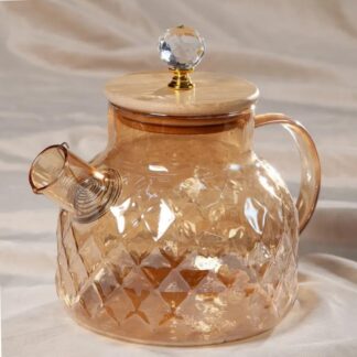 Chaleira de Vidro Genérico AMBAR CRISTAL DESENHADO 1L Vidro Resistente