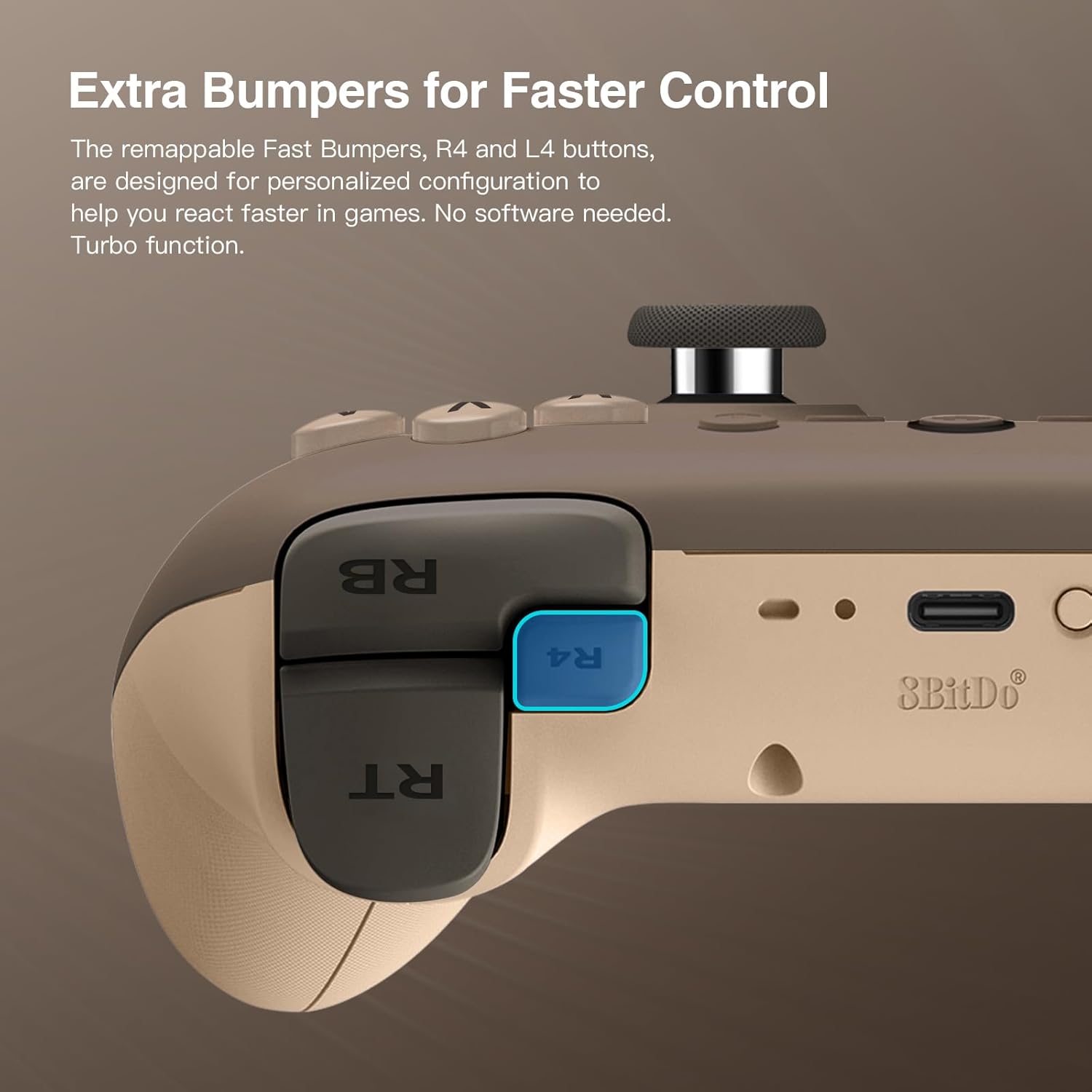 Controle 8Bitdo Ultimate 2C Wireless Hall Effect para PC Android 4 Controle 8Bitdo Ultimate 2C Wireless Hall Effect para PC Android - Imagem 4