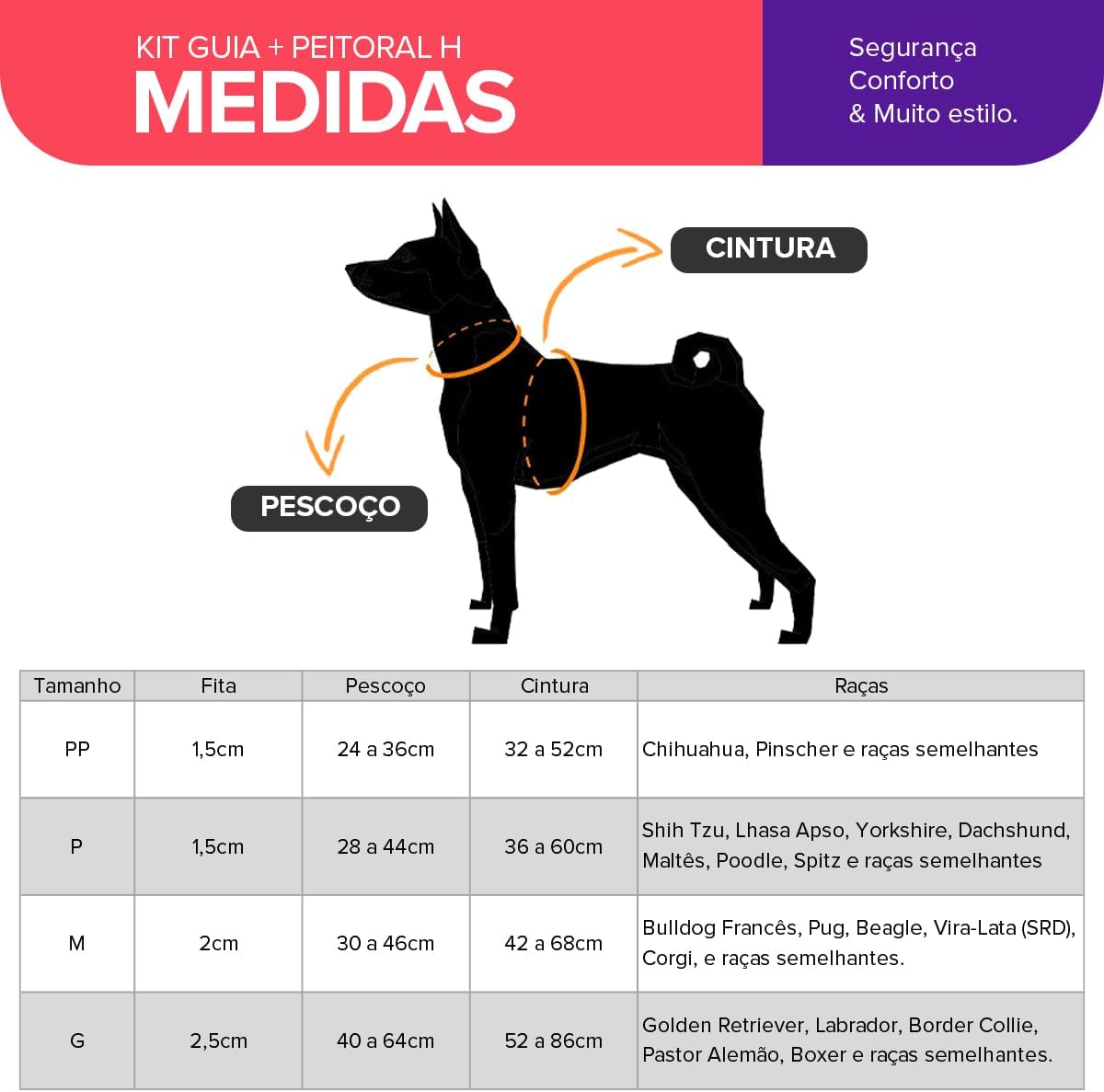 Coleira Peitoral com Guia Basic Pet Tradicional para Cães Grande 5 Coleira Peitoral com Guia Basic Pet Tradicional para Cães Grande - Imagem 5