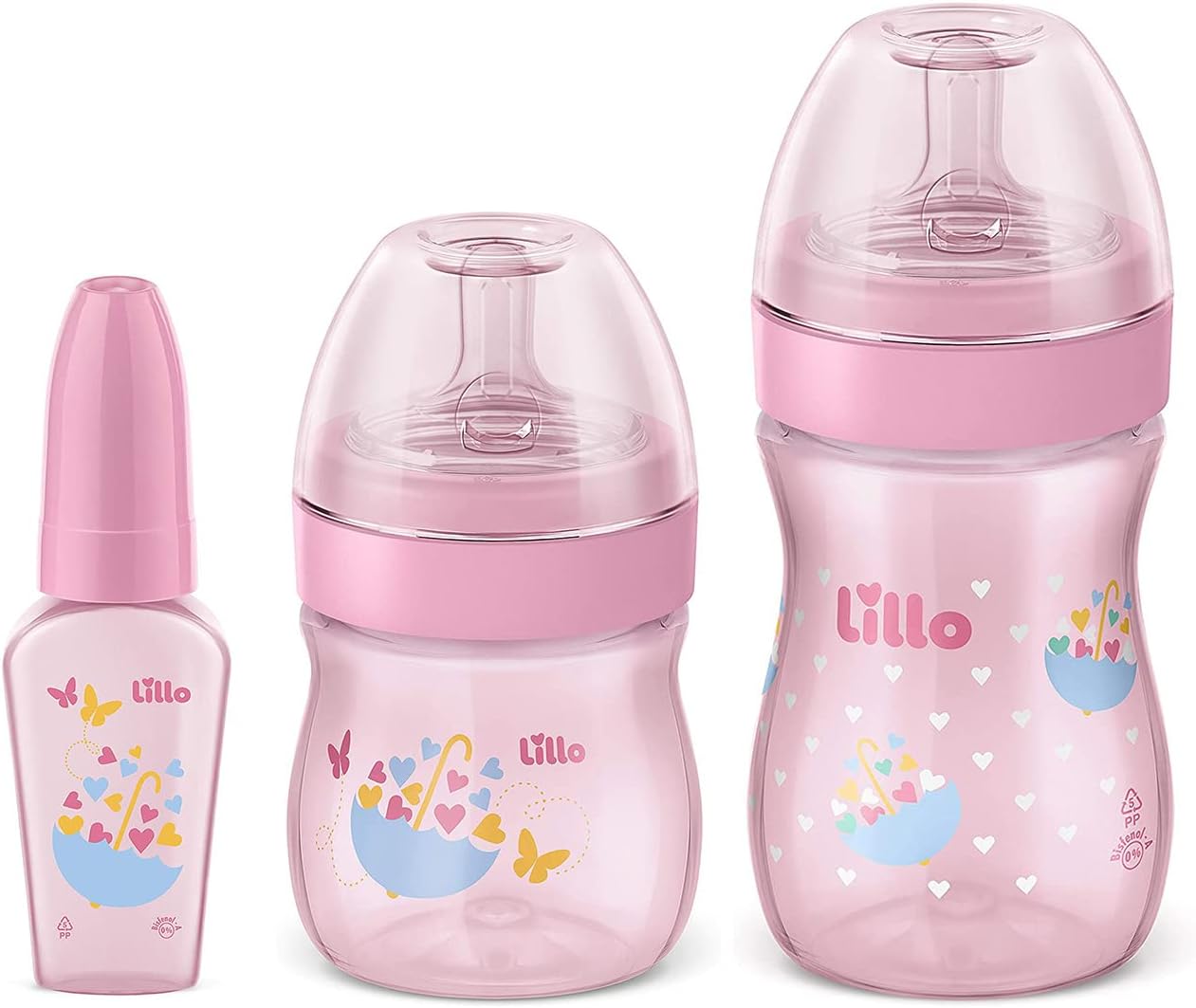 Kit Mamadeiras Evolution Lillo Primeiros Passos Rosa 3 Peças 1 Kit Mamadeiras Evolution Lillo Primeiros Passos Rosa 3 Peças