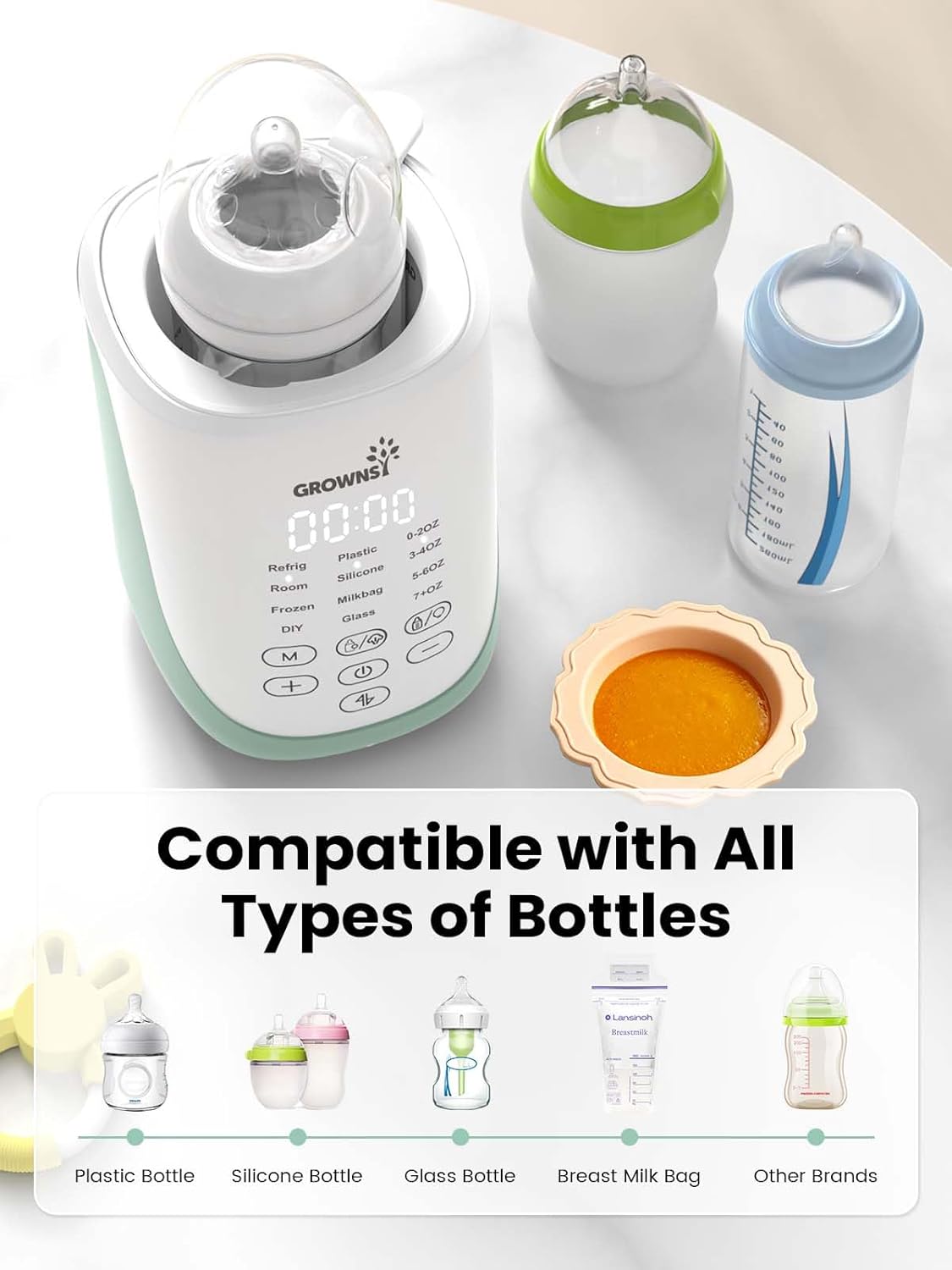 Aquecedor de Mamadeira GROWNSY Nutri 10 em 1 para Bebês 7 Aquecedor de Mamadeira GROWNSY Nutri 10 em 1 para Bebês - Imagem 7