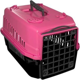 Caixa de Transporte Mecpet Podyum 1 Rosa para Cães e Gatos