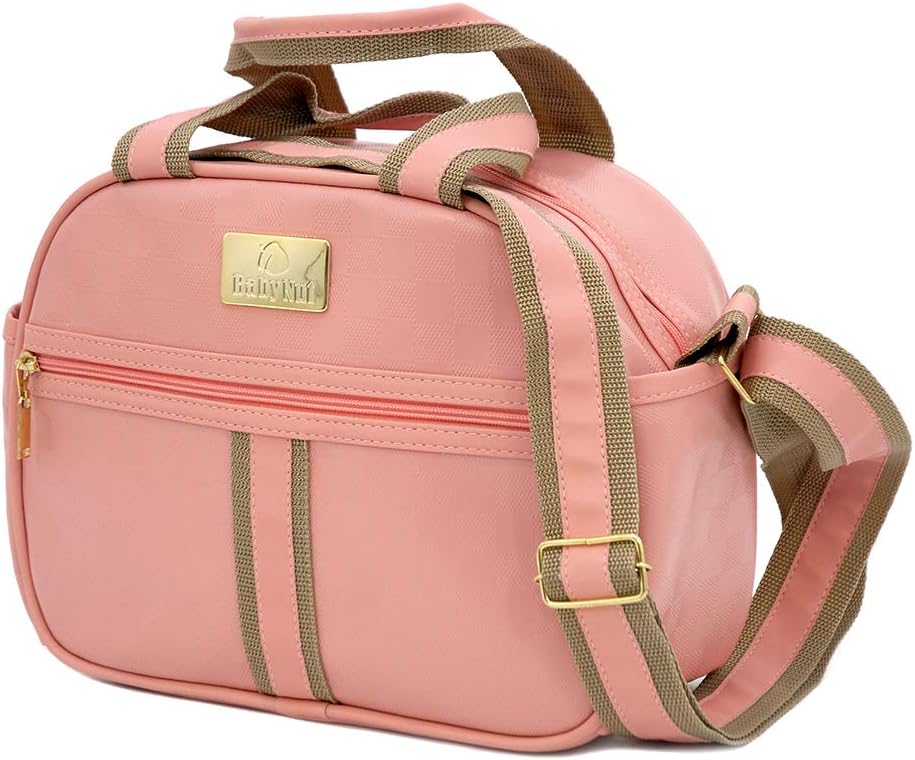 Frasqueira Térmica Baby Nut Xadrez Rose para Passeio do Bebê 1 Frasqueira Térmica Baby Nut Xadrez Rose para Passeio do Bebê