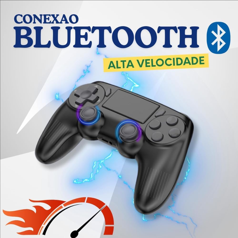Controle Sem Fio Bluetooth para PS4 PC Gamer com Vibração 6 Controle Sem Fio Bluetooth para PS4 PC Gamer com Vibração - Imagem 6