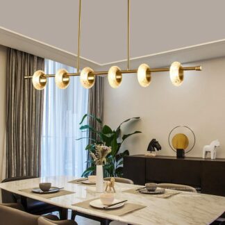 Lustre Pendente SSNAINIU Anel LED Dourado 39W 3 Tons Luz