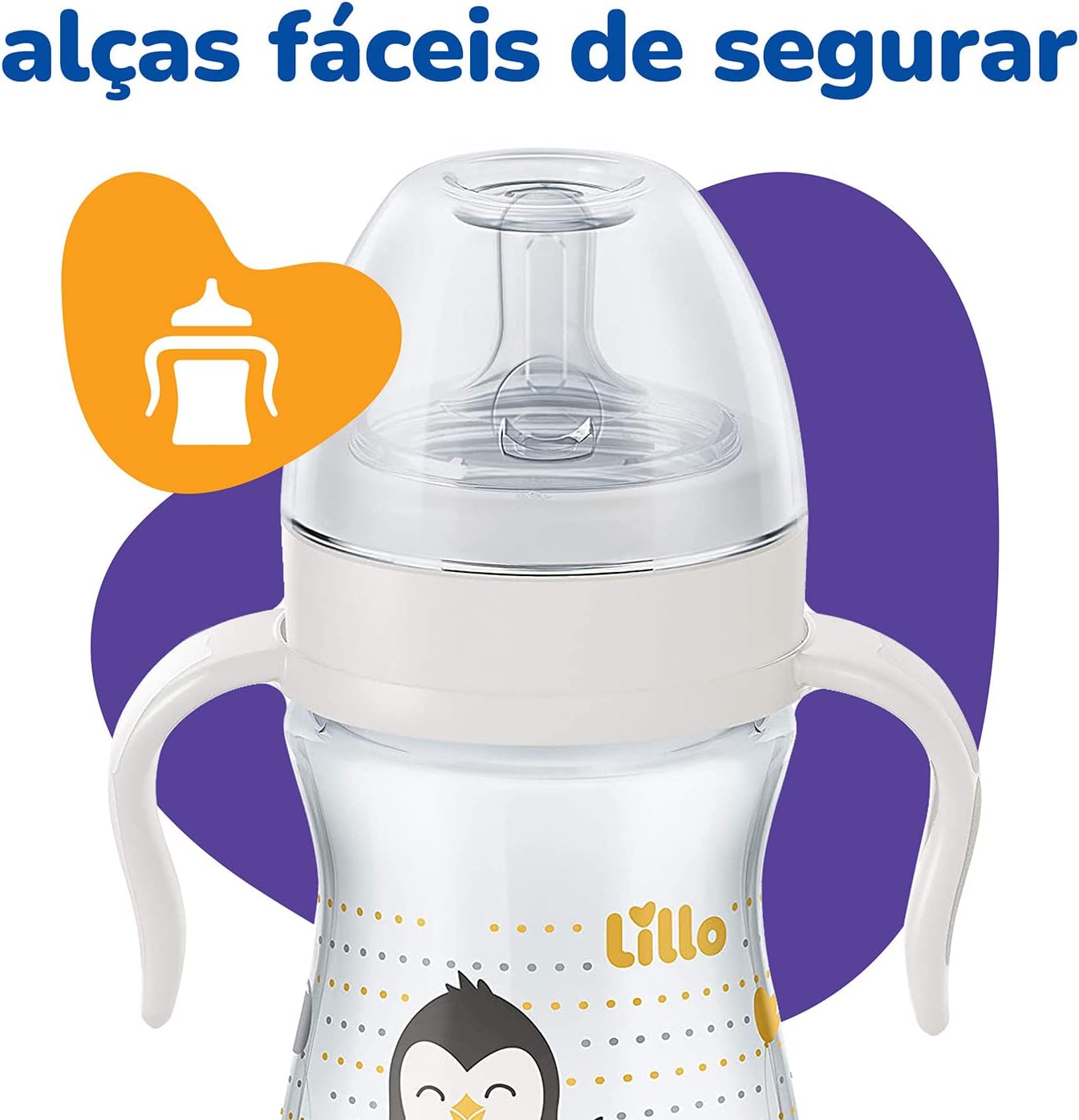 Mamadeira Lillo Super Evolution com Alças 240ml Branco 4 Mamadeira Lillo Super Evolution com Alças 240ml Branco - Imagem 4